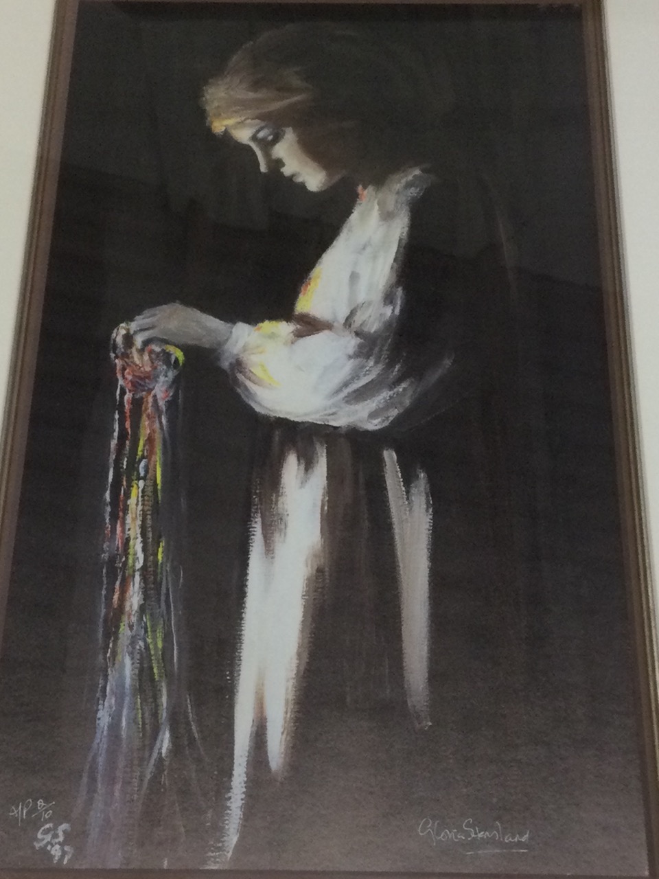 Gloria Stensland, study of a young girl, artist proof print, numbered, and signed, mounted & framed; - Image 3 of 3