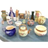 Miscellaneous ceramics including a Doulton seriesware Old Curiosity Shop teapot, a Maling ribbed