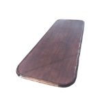 A long rectangular moulded mahogany tabletop with rounded ends. (98.5in x 35in)