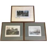 A Snaffles print titled - The Guns, Thank God, The Guns, mounted & framed; and a pair of hand