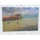 Neil Cawthorne, lithographic coloured print of the Percy hunt in the field, signed by the artist,
