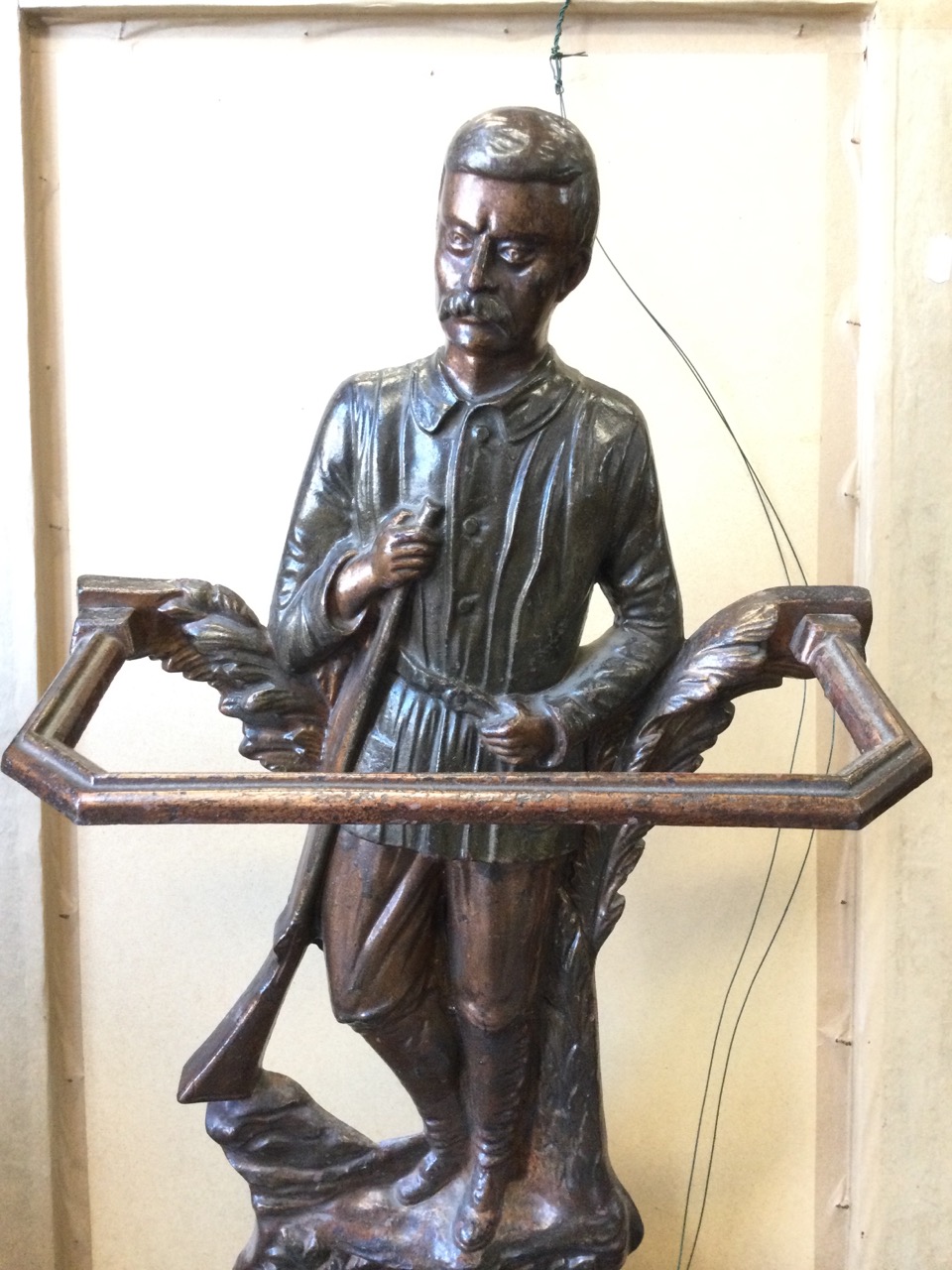 A Victorian cast iron Stanley stickstand, the moustachioed figure of the explorer with gun - Image 2 of 3