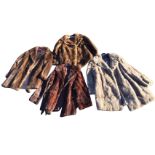 Four miscellaneous lined fur coats/jackets, etc.