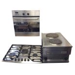 A Truscott stainless steel twin hob commercial hotplate on stand; a Siemens oven from a built-in