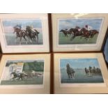 Richard Stone Reeves, a set of four American printed numbered racing prints circa 1980, depicting