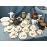 Miscellaneous Hornsea & Denby pottery including storage jars, teapots, plates, a sucrié, etc; and an