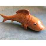 A cold painted bronze goldfish - unmarked. (7in)