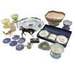 Miscellaneous ceramics including boxed Royal Worcester, a set of four Maling sundae dishes, a