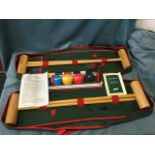 A canvas cased Jaques croquet set.