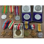 A collection of medals, mainly general service, Private Frederick H Davison 10747 Northumberland