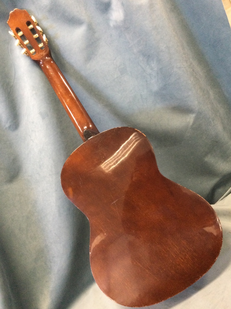 A Leonora classical nylon string guitar with cedar body, the soundhole with transfer decoration. ( - Image 3 of 3