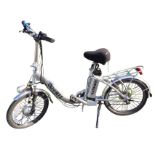 A folding Quartz Batribike, the bicycle with wide gel comfort seat, lights, Kryptolok with key,