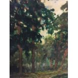 Richard Jack, watercolour, wooded landscape, titled Richmond Park, signed & dated 1927, mounted &