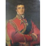 Brian Blanchard, oil on board, bust portrait of Wellington in uniform after Lawrence, signed &