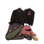 A Hamilton tartan kilt by Elizabeth Garrow with jacket by Hector Russell, leather brogue shoes,
