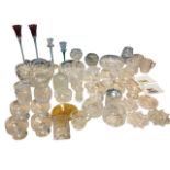 Miscellaneous glass including fruitbowls, jugs, jars & covers, dessert bowls, vases, jampots,