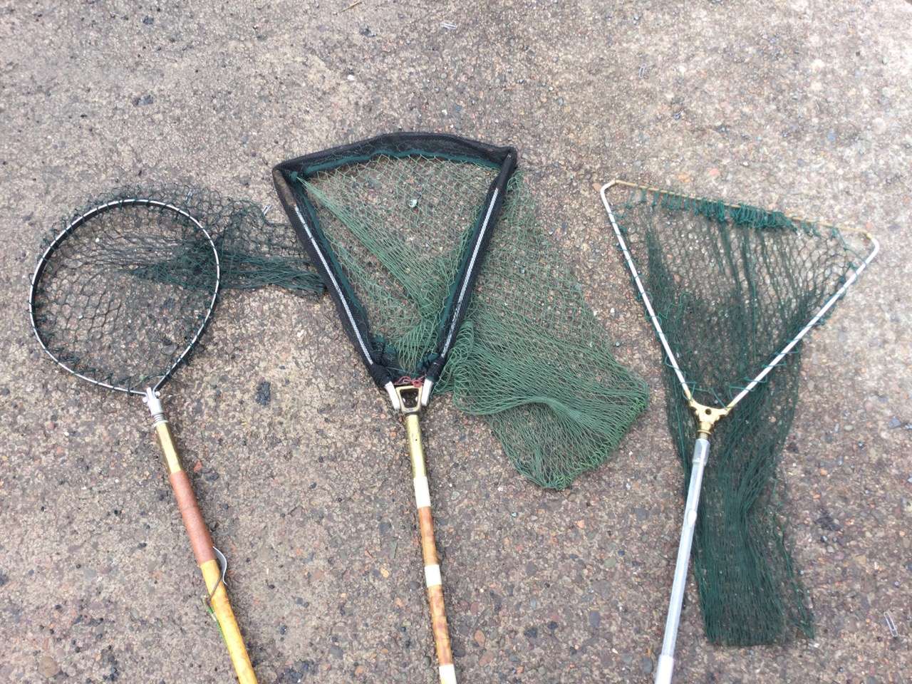 An Edwardian Hardy boathook/wading staff/landing net, the bamboo pole having brass mounts with - Image 2 of 3