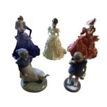 Three Coalport ladies of fashion figurines with certificates - Anne, Karen and Scarlett; and two