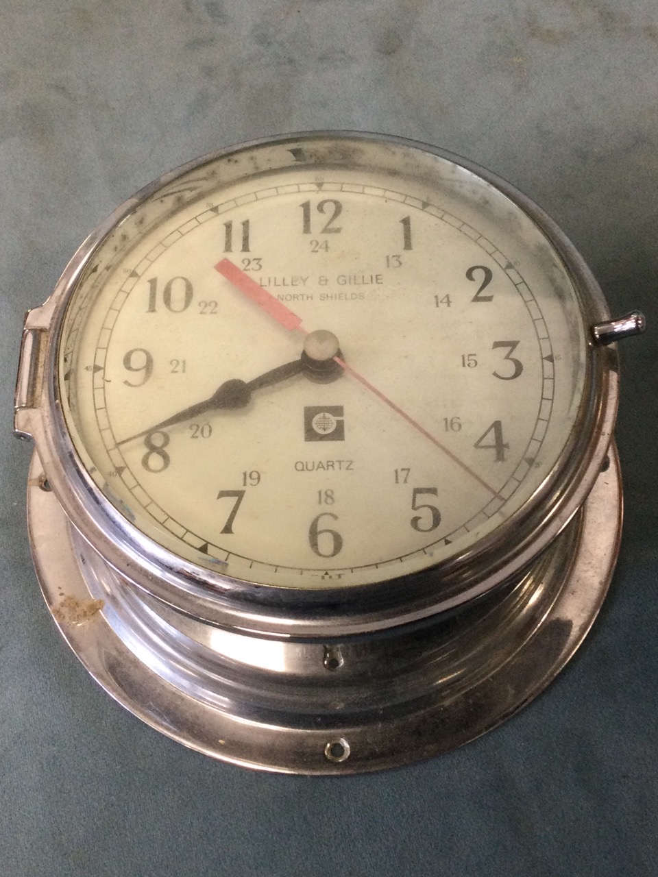 A Lilley & Gillie bulkhead wallclock in chromed case with bevelled glass; an oak deco mantleclock - Image 2 of 3