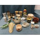 Miscellaneous vases & jugs including Sylvac, handpainted, Wedgwood, pairs, Aynsley, studio