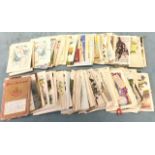 A collection of postcards - sentimental, north-east topographical, some silks, cartoon type, floral,