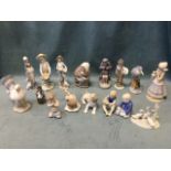 A collection of Spanish porcelain decorated in pastel shades - Lladro, Nao, children, birds, Royal