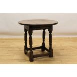 17th century and later fruitwood and oak occasional table