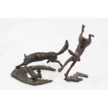 Two modern bronze miniature sculptures