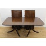 Victorian mahogany twin pedestal dining table