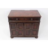 Fine 17th century walnut geometric moulded table cabinet