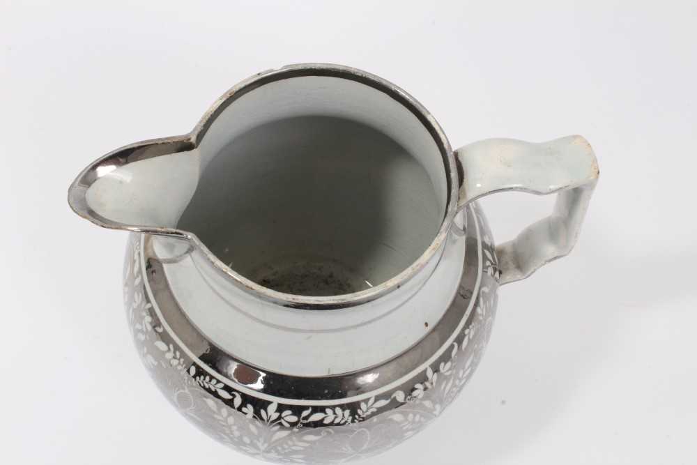 Pearlware glazed silver resist jug, c.1810-20 - Image 4 of 6