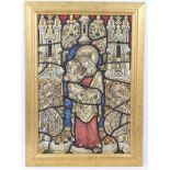 Victorian watercolour stained glass window design- The Virgin and child