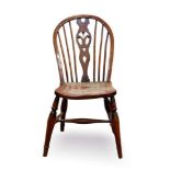 Rare early 19th century yew, fruitwood and elm stick back chair