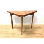 Early 19th century Dutch walnut and floral marquetry fold over corner table