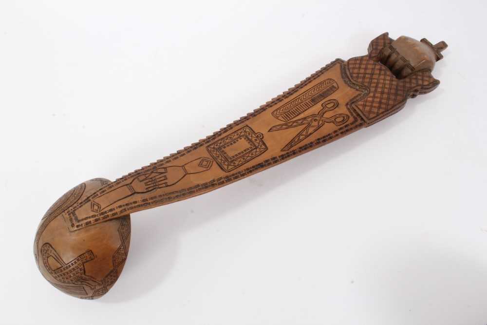 Pair of African carved wooden ladles - Image 8 of 25