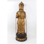 Large Chinese bronze deity figure