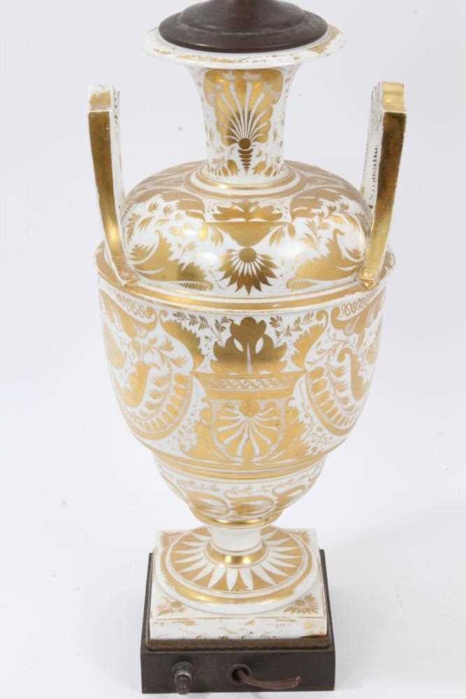 Derby vase, probably painted by Dodson, circa 1820, now mounted as a table lamp - Image 5 of 7