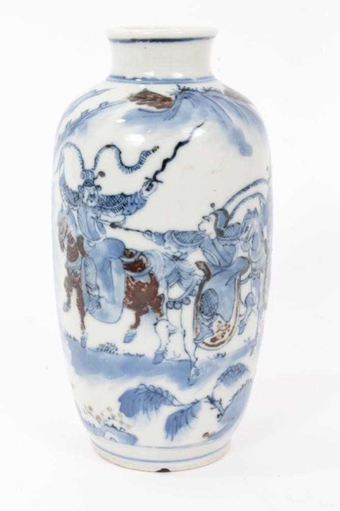 Chinese blue and red Kangxi vase - Image 3 of 10