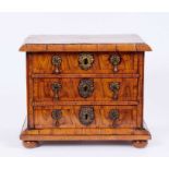 Fine William and Mary olive wood oyster veneered miniature chest of drawers
