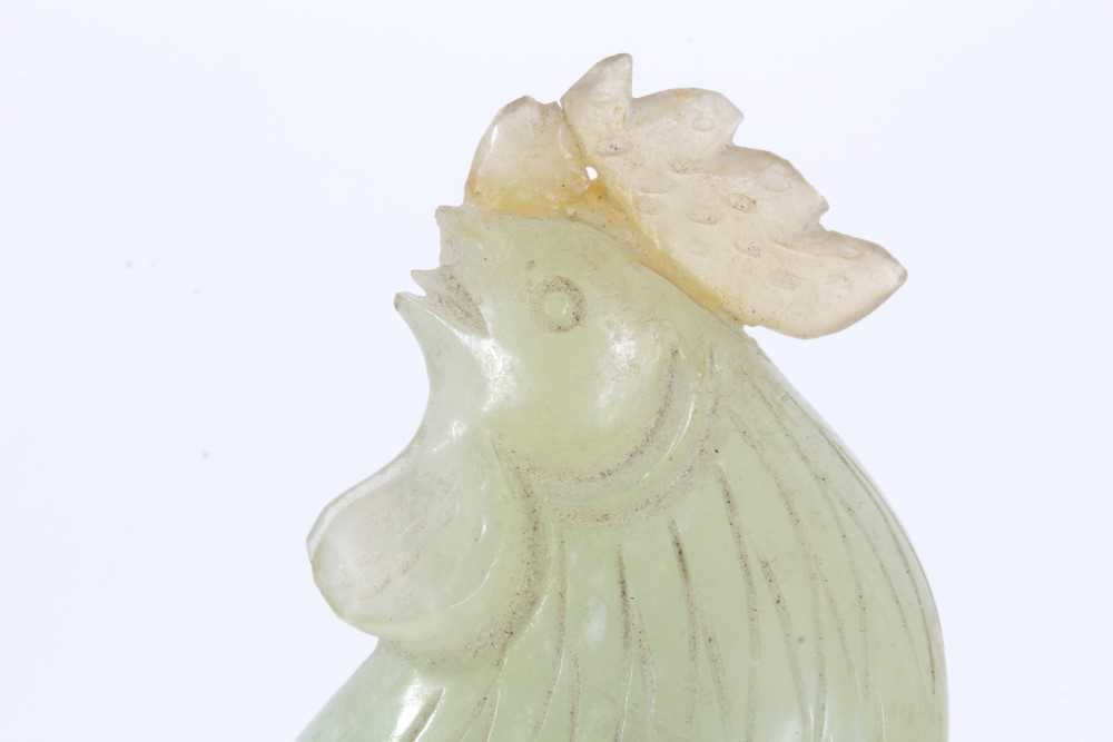 Carved soapstone sculpture of a quail and carved jade rooster a/f - Bild 13 aus 14