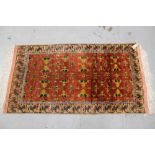 Rare Khorozem Uzbek hand woven silk rug in ancient Timurid design