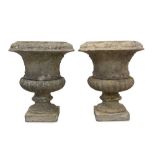Good pair of 19th century English composition urns