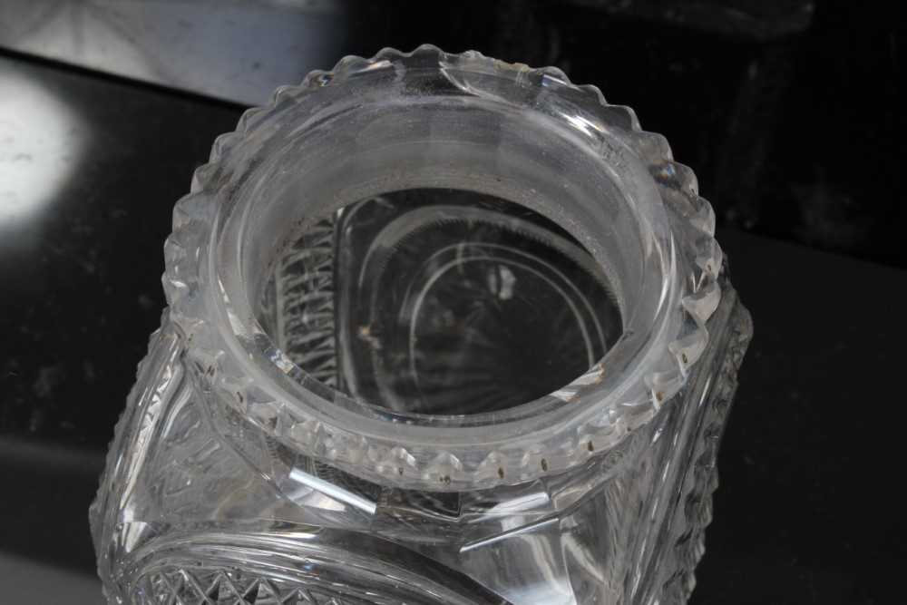 Group of early 19th century cut glass, including a three-ring decanter with mushroom stopper, a squa - Image 7 of 13