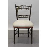 Victorian ebonised salon chair