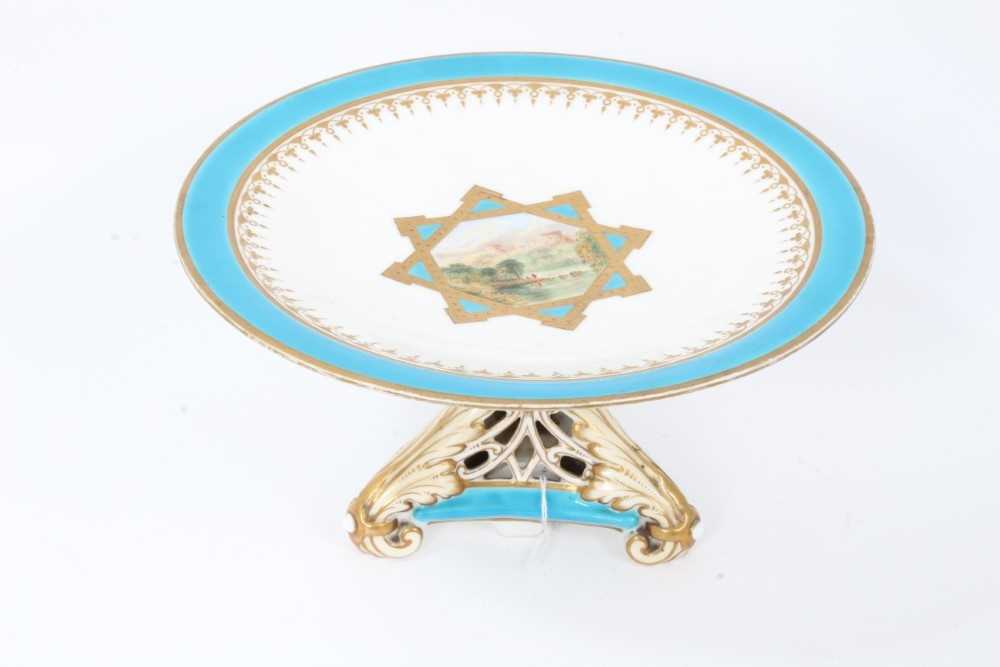 19th century English porcelain part dessert service, possibly Minton, decorated in the aesthetic sty - Image 12 of 34