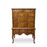 Early 18th century walnut chest on stand