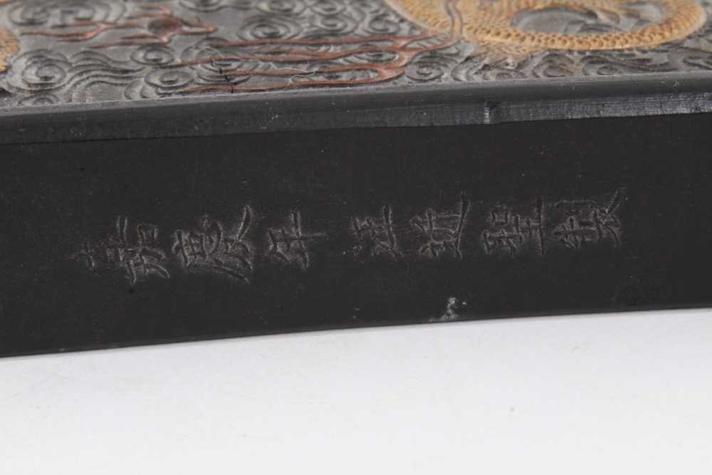 Chinese carved inkstone in case - Bild 10 aus 18