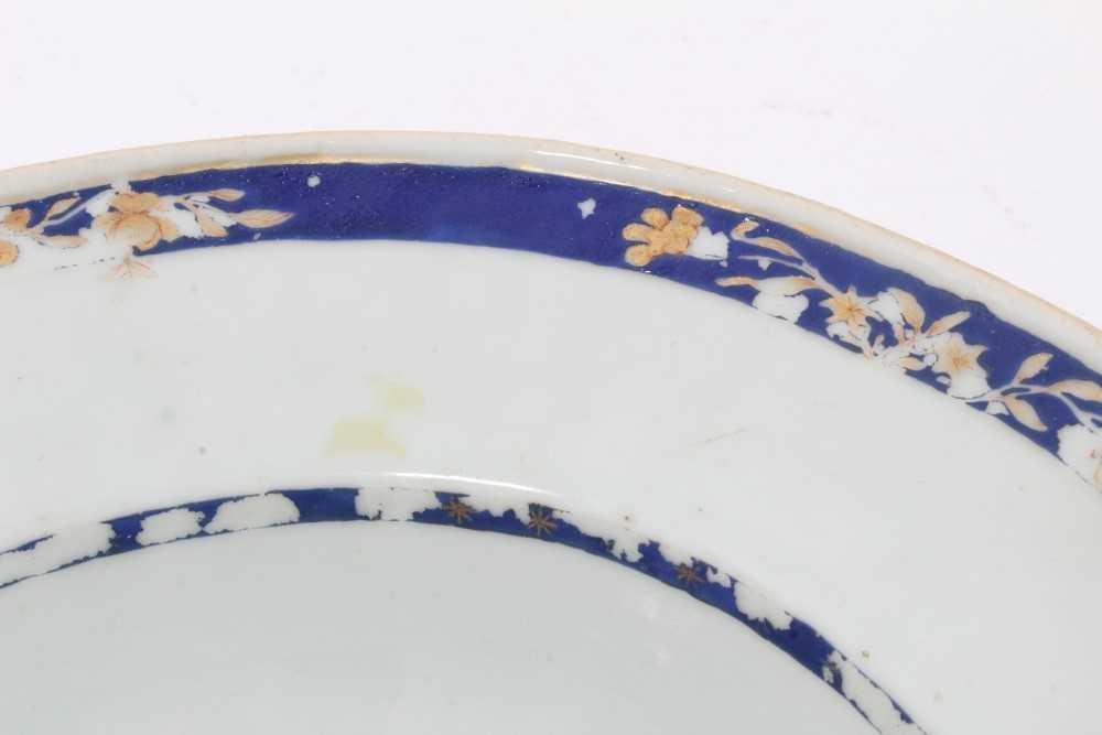 Antique 18th century Chinese famille rose porcelain barber's bowl, 31.5cm width - Bild 6 aus 8