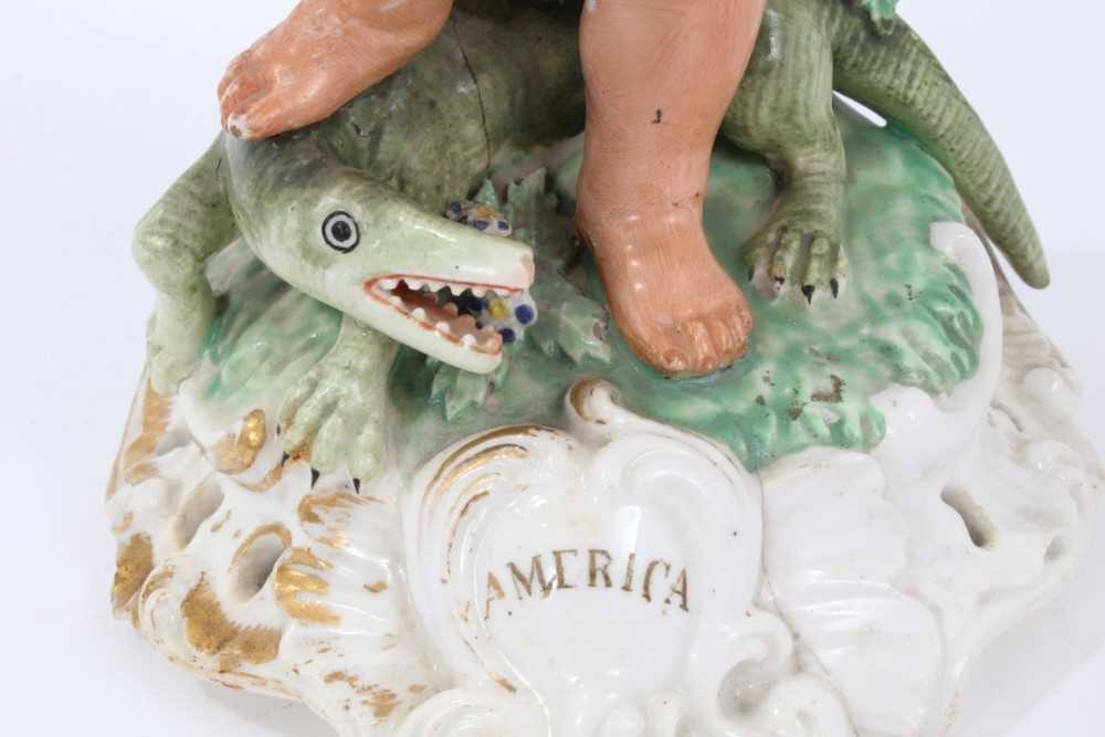 Two Derby porcelain figures emblematic of the continents, c.1800, to include Europe and America, ins - Image 12 of 18