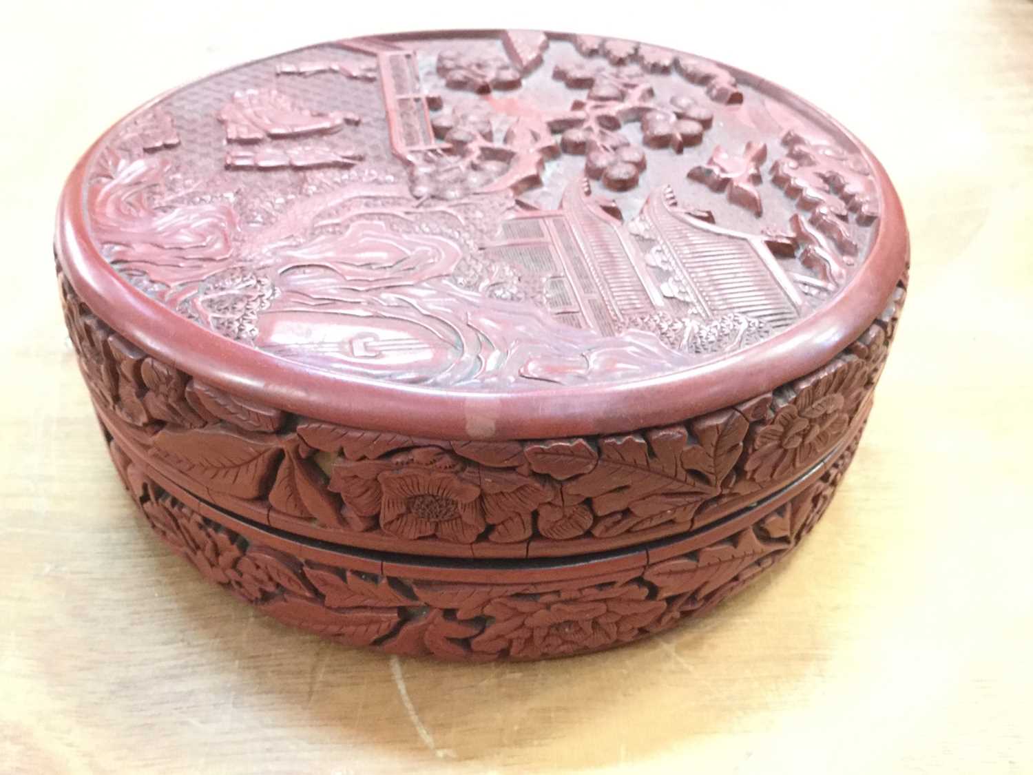 Chinese cinnabar lacquer box and cover - Bild 17 aus 38